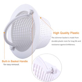 Wadoy Above Ground Pool Skimmer Basket, Pool Filter Basket Replacement Compatible with Hayward SP1091WM, Compatible with Pentair HydroSkim 513330 (Pack of 2)
