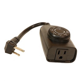 Hyper Tough Outdoor Black Photocell Timer, Push Button Switch, Automatically Off