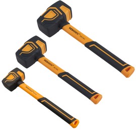 BOOSDEN Rubber Mallet Set, 3-Pack 10 oz 20 oz and 36 oz, With Hook, Solid Head & Ergonomic Grip Handle, Soft Face Hammer for Flooring, Woodworking