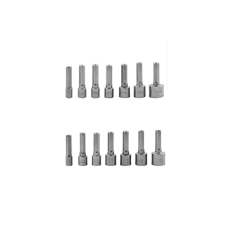 TSUCIA 14 Pcs Electric Screwdriver Drill Bit 3 Socket Adapters