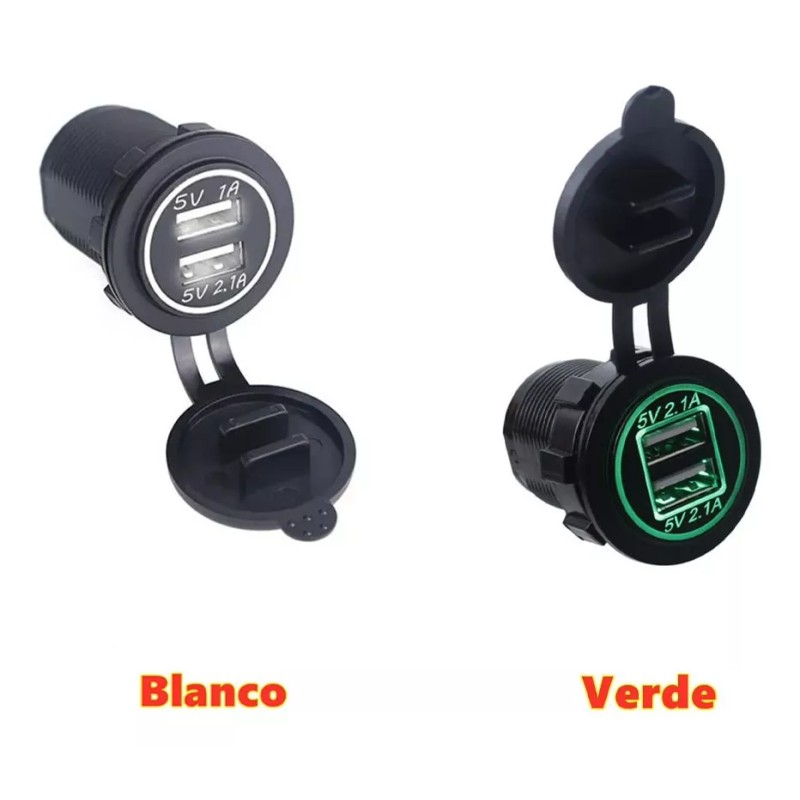 Dolores 12v 2.1a Para Cargador Iluminado Usb Doble Salida Coche
