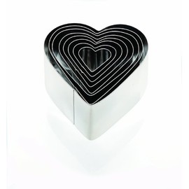 Eddingtons 8-Piece Deep Heart Cookie Cutter Set, Silver