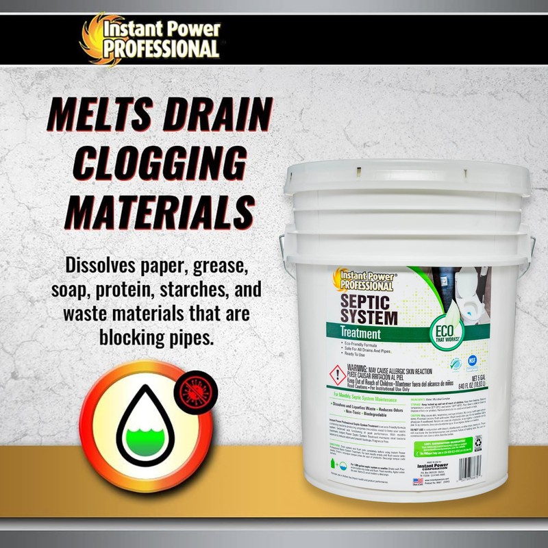 Instant Power Professional Septic System Treatment, Septic Tank Maintenance, 5