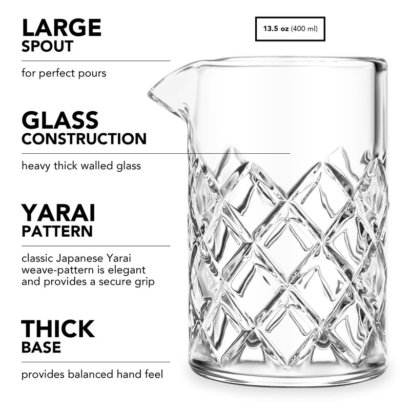 Final Touch Yarai Mixing Pitcher with Hawthorne Strainer - Elevate