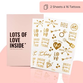 Cavore 40 JGA Tattoos in Metallic Gold - Bride Tribe - Decorative Accessories for Hen Night and Wedding