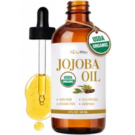 BodyJ4You Jojoba Oil - Organic USDA 100 Pure Natural - Moisturizing Oil Face, Hair, Skin Nails - Cold Pressed, Unrefined, Anti-Aging - Men Women All