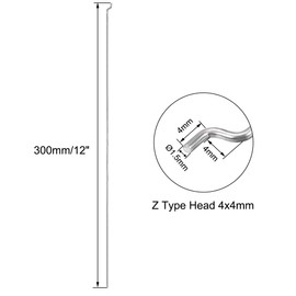 sourcing map 1.5mm x 300mm (12 Inch) Steel Z Pull/Push Rods Parts for RC Airplane Plane Boat Replacement (Pack of 10)