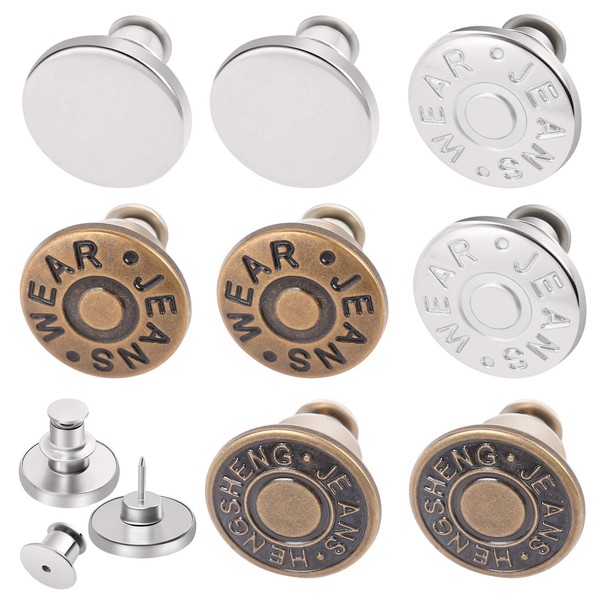 8 Sets Button Pins for Jeans, Jean Button Pins for