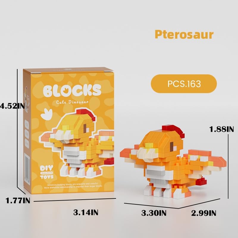 Jollcnoia Pterosaur Cute Dinosaur Animals Creature Building Toy Blocks Ancient