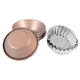 LaiYHe 12 PCS Egg Tart Pans, Nonstick Ripple Mold, Portuguese Tart Mold, Pudding Mold, Jelly Mold, Shape Reusable Cupcake and Muffin Baking Cup Tartlets Pans