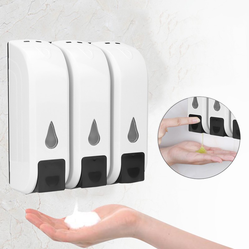 Wall Mount Soap Dispenser Bathroom Shower Shampoo Liquid Lotion Sanitizer