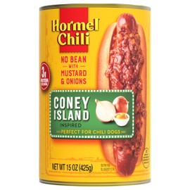 HORMEL Chili Coney Island Inspired No Bean, No Artificial Ingredients, 15 Oz, 12 Pack