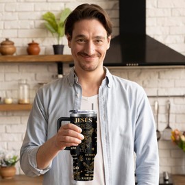 WWHSAI Christian Gifts for Men - Religious Spiritual Bible Verse Gifts for Men Faith - Christian Man Of God 40 oz Stainless Steel Tumbler Keeps Drinks Cold & Hot, Double Wall Vacuum Insulated Cup