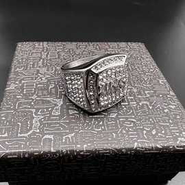MIVEIVIA KING Ring ICED OUT Ring for men Wedding Rings for Men Letter Square ring Hip Hop ring Radiant Rings Bling Iced Out Jewelry Punk Ring Club ring Heavy Metal ring Party, Metal, No Gemstone