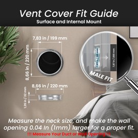 Repa Market 8'' Inch Metal Duct Connector Flange - Air Tight Vent Duct Collar - for Connecting Exhaust, Intake Flex and Straight Ducting - Heating, Cooling Universal HVAC Adapter - Home, Commercial