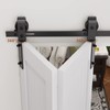 ROOMTEC Bi-Folding Sliding Barn Door Hardware Track Kit, Black Roller