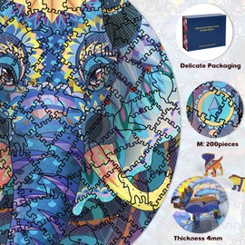 Jigsaw Puzzles for Adults,Wooden Puzzles for Adults,Animals Wood Puzzles Adult Family Game Best Gifts for Adults 200pcs(Colorful Elephant)