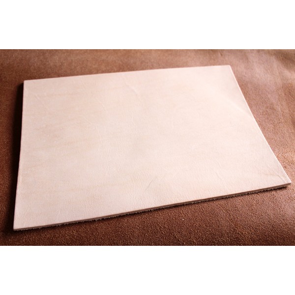 Real Thick Leather, 18 x 26.5 cm Large Cut, Leather Piece, Blank Leather, Hallmarked Leather, Strong, Vegetable Tanned Cowhide Leather, Approx. 3.2-3.5 mm Thick and Real Grain Pattern