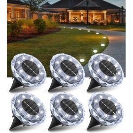 LITOHOM Solar Lights Outdoor Garden, 6 Pack 2025 Upgraded 8 LEDs Solar Ground Lights, IP65 Waterproof for Garden Pathway Lawn Patio Yard Landscape