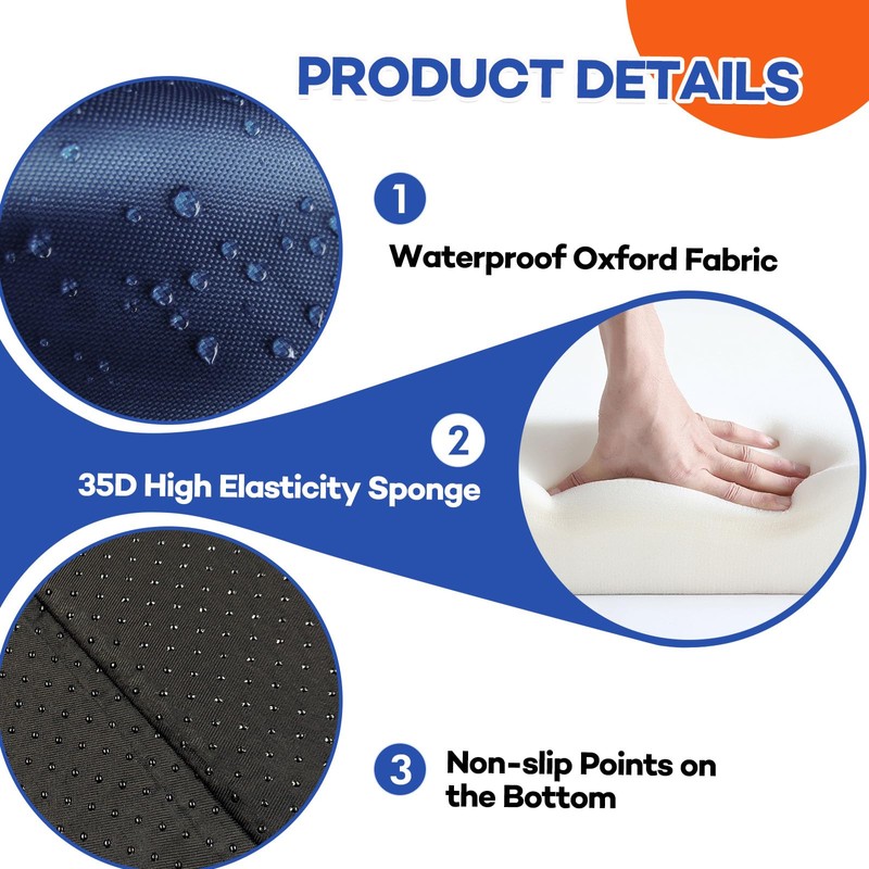 JZHLLA Foldable Fall Protection Mat for Elderly Blue Waterproof Non