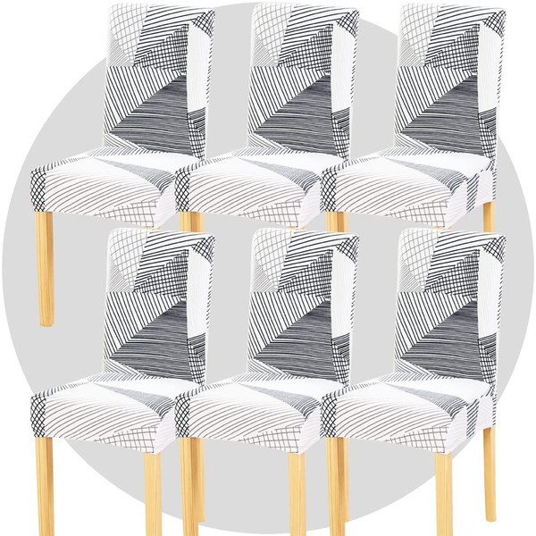 TOMMO Dining Room Chair Covers Set of 6, Stretch Removable