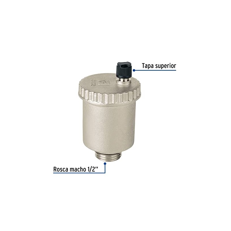 Foset VPA-01, Válvula de purga de aire 1/2", latón niquelado