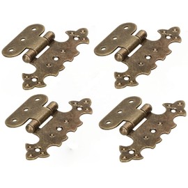 KOTARBAU® Set of 4 Decorative Hinges for Cupboard Asymmetrical Retro Hinge Antique Patina