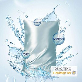 THXSILK Hyaluronic Acid Silk Pillowcase for Hair and Skin, Aqua Series Hydrating Moisturizing 100% Pure Mulberry Silk Pillow Cover with Hidden Zipper Closure - Light Blue, Queen Size