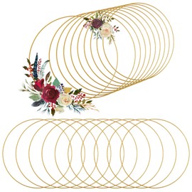 CYEAH 20 Pcs Wreath Macrame Rings, 10 inchLarge Metal Floral Hoop Wreath Macrame, Dream Catcher Rings, Gold Craft Hoop Rings for DIY Wedding Wreath and Wall Hanging Craft