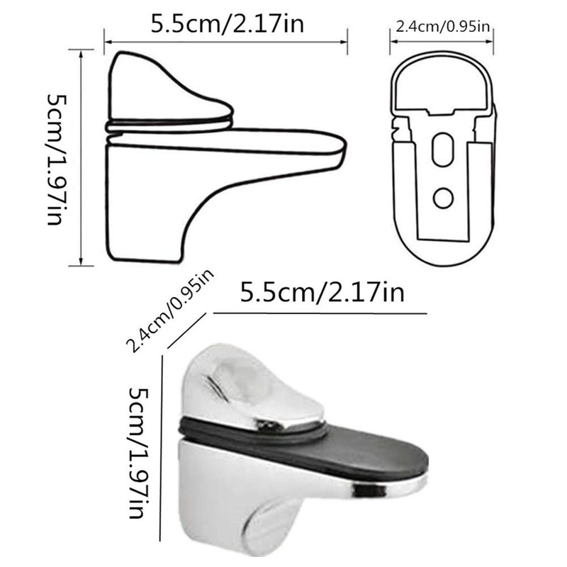huaaiji 4Pcs Glass Shelf Bracket Adjustable Glass Shelf Bracket for