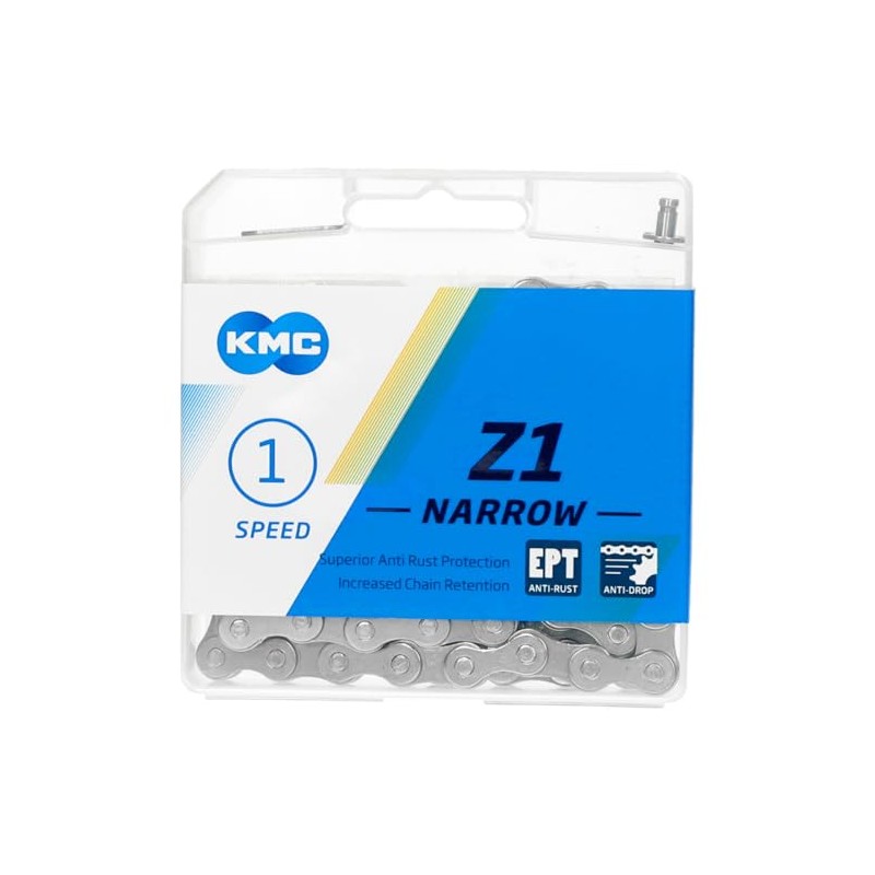KMC Unisex's EPT Z1 Narrow Chain, Dark Silver, 112 Link