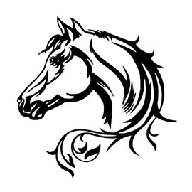 Waterproof Horse Head Sticker, Asudaro Pack of 2, Horse Silhouette Car Sticker, 3D Animal Style Sticker for Laptop, Phone Accessories, Helmet, Car, Window, Cup, Door Wall Decoration, 19.5 x 19.5 cm,