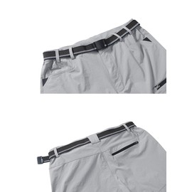 EKLENTSON Shorts Men Lightweight Hiking Shorts Zip Pocket Elastic Walking Clothes Summer Outdoors Cargo Shorts Light Grey,32