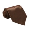 Soophen NEW Mens Necktie SOLID Satin Neck Tie Brown