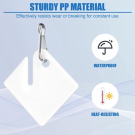 100Pcs Key Tags, Slotted Plastic Hanging Tags with Metal Snap Hooks White Key Tags Blank Square Key Tags