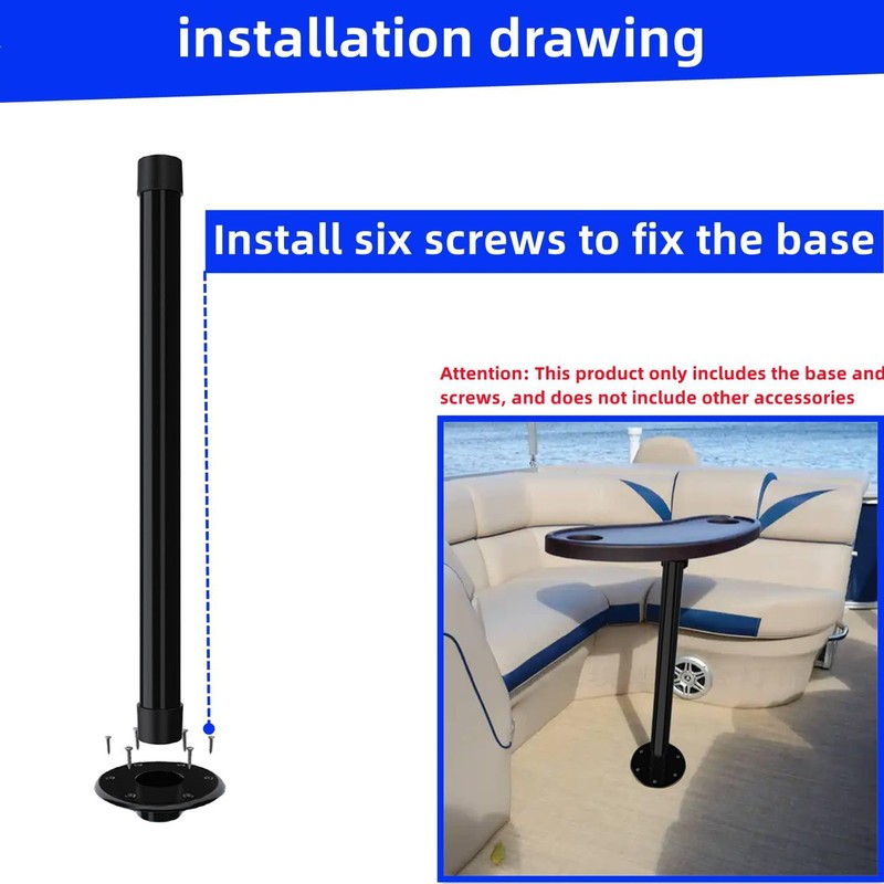 YJNAUPAI RV Trailer Pedestal Base Round Flush Mount Table Leg
