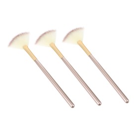 Beavorty 3pcs Makeup Brush Set Serum Brush Eyebrow Face Mask Applicator Fan Shaped Highlight Blush Kit for Cosmetics
