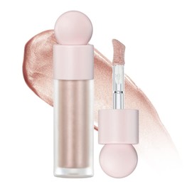 Hocossy Liquid Highlighter Natural Glow For Face & Body, Waterproof Moisturizing Light Liquid Luminizer For Long Lasting Shimmer, Contour Highlighter Stick Easy to Apply with Cushion Applicator (#3 Rose gold)