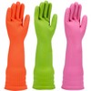 IUCGE Rubber dishwashing gloves 3 Pairs for kitchen,Cleaning washing dish