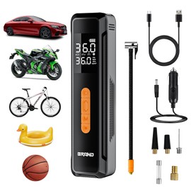 GuKKK Electric Air Pump, Bicycle Air Pump, 150 PSI Mini Air Compressor Bicycle Pump, Wireless Portable Air Compressor with Large Screen for Motorcycle, Car, Balls and SUP