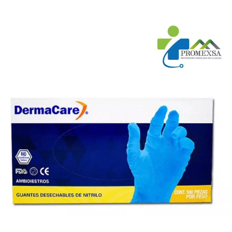 Derma Care Guante De Nitrilo Azul Talla Ch Derma Care