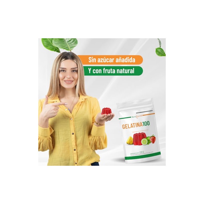 Nutrasien100 Gelatina Azúcar Keto Colágeno Carnitina Superfoods Sabores Naturales Postre