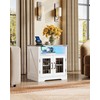 WLIVE Farmhouse End Table, 24" Side Table with Charging Station,