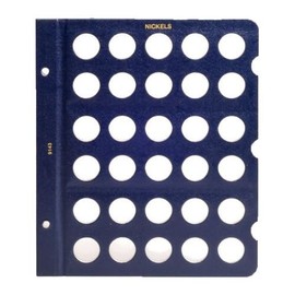 Whitman US/Canadian Nickel Album Page with Blank Ports