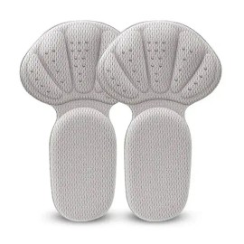 2 in 1 Heel Cushion Inserts Soft Mesh Heel Grips Protector Shoe Pads for Shoes Too BigColor: Silver