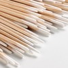 Fcozpjk 200PCS Precision Tip Cotton Swabs with Wooden Sticks, Pointed