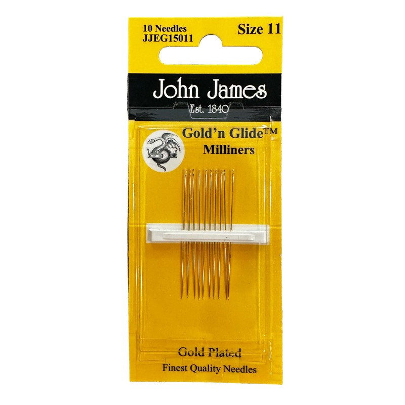 John James Gold Eye Easy Glide Milliner Needles-Size 11 10/Pkg,