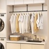 IBUYKE Industrial Pipe Clothes Rack, 61.4 Inch Wall Mounted Clothing
