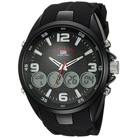 U.S. Polo Assn. Men's US9596 Analog-Digital Display Analog Quartz Black Watch, Black, NOSIZ, Modern