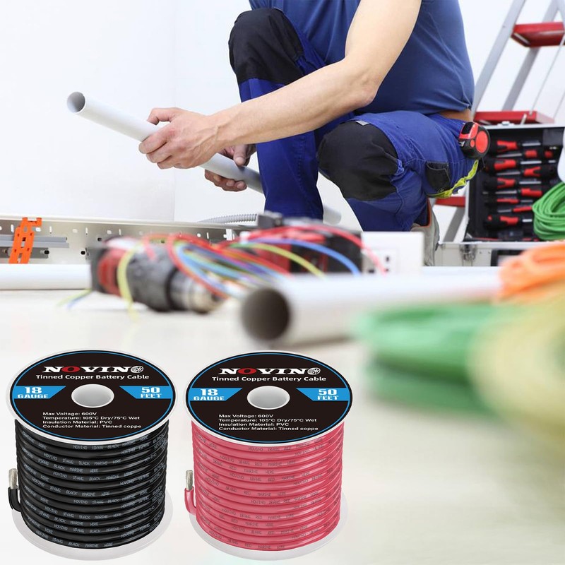 18 Gauge Marine Wire Include 18 AWG 50FT Red &